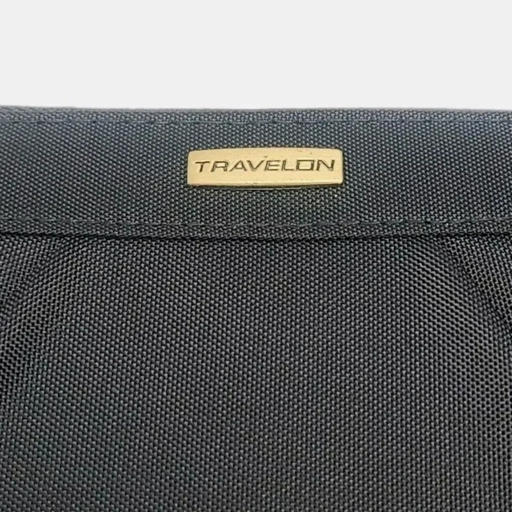 Travelon Wallet Wristlet Black Nylon 7.5x4 Card Organizer Coin Zip RFID NEW